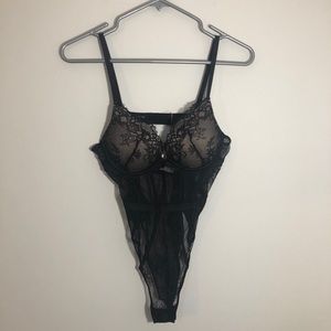 La Senza black lace teddy bodysuit